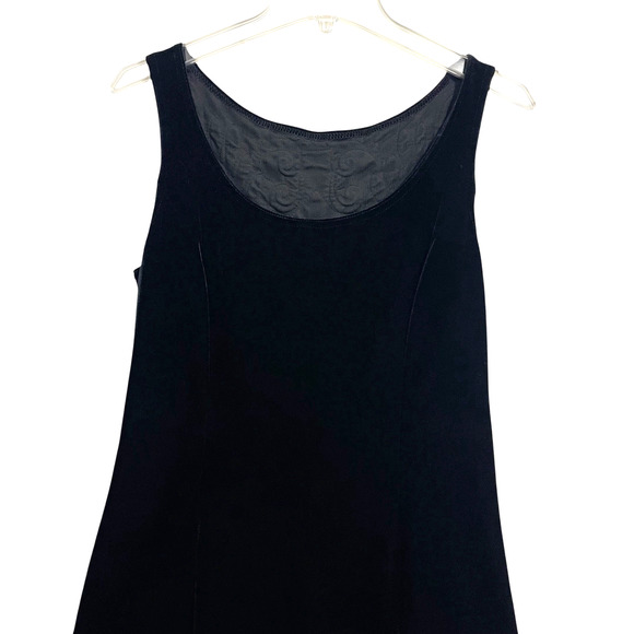 Scott McClintock Black Velvet Embroidered Mesh Gown Size 12 VTG 90s Formal Gala - Picture 3 of 15